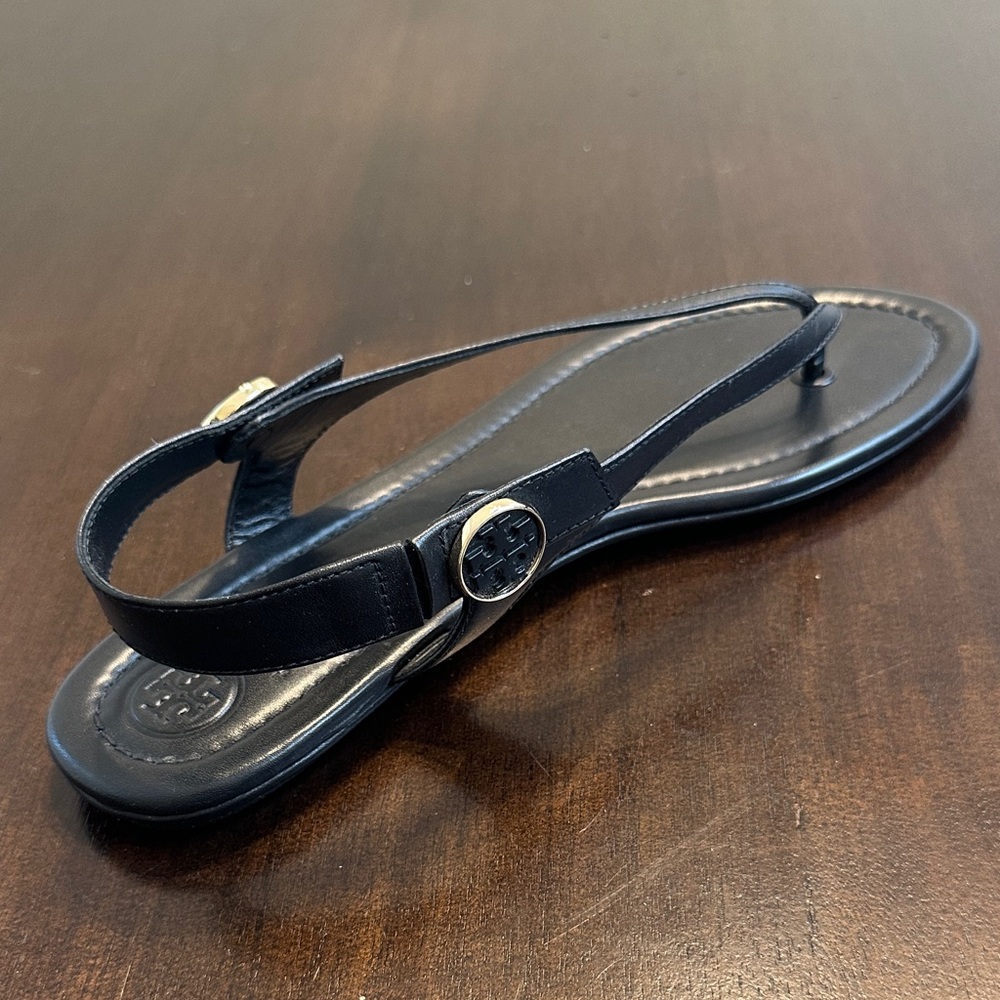 Tory Burch Black Minnie Travel Sandals